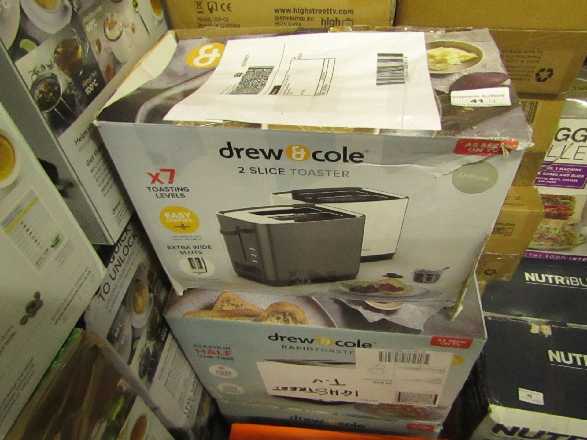| 4X | DREW AND COLE 2 SLICE TOASTER | UNCHECKED AND BOXED | NO ONLINE RESALE | SKU - | RRP £49.99 |