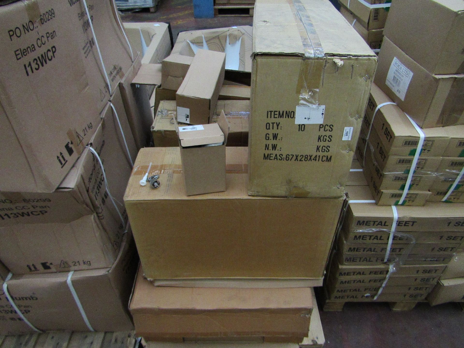 Pallet of verious bathroom accessories, toilet brush holders & soap dispenser, All boxed