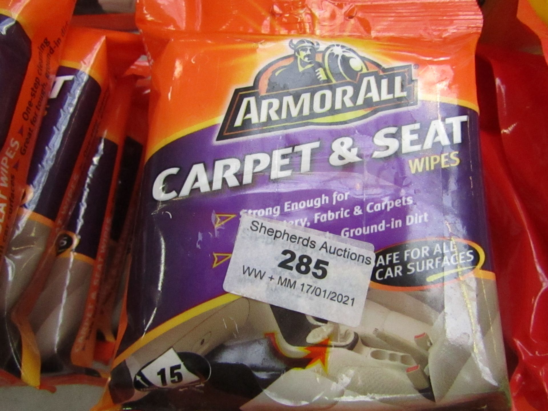 4x ArmorAll - Carpet & Seat Wipes (15 Wipes Per Pack) - Unused.