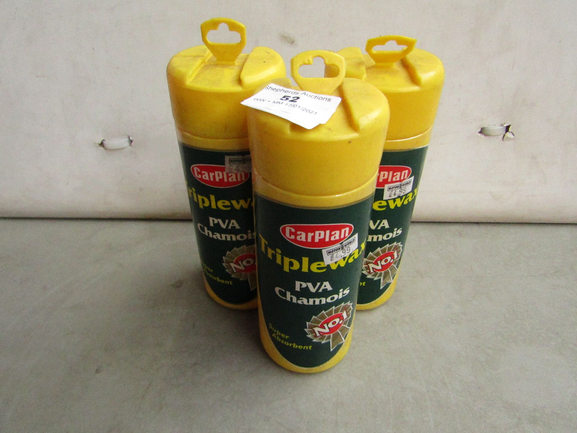 3x Carplan - Triplewax PVA Chamois - Unused.