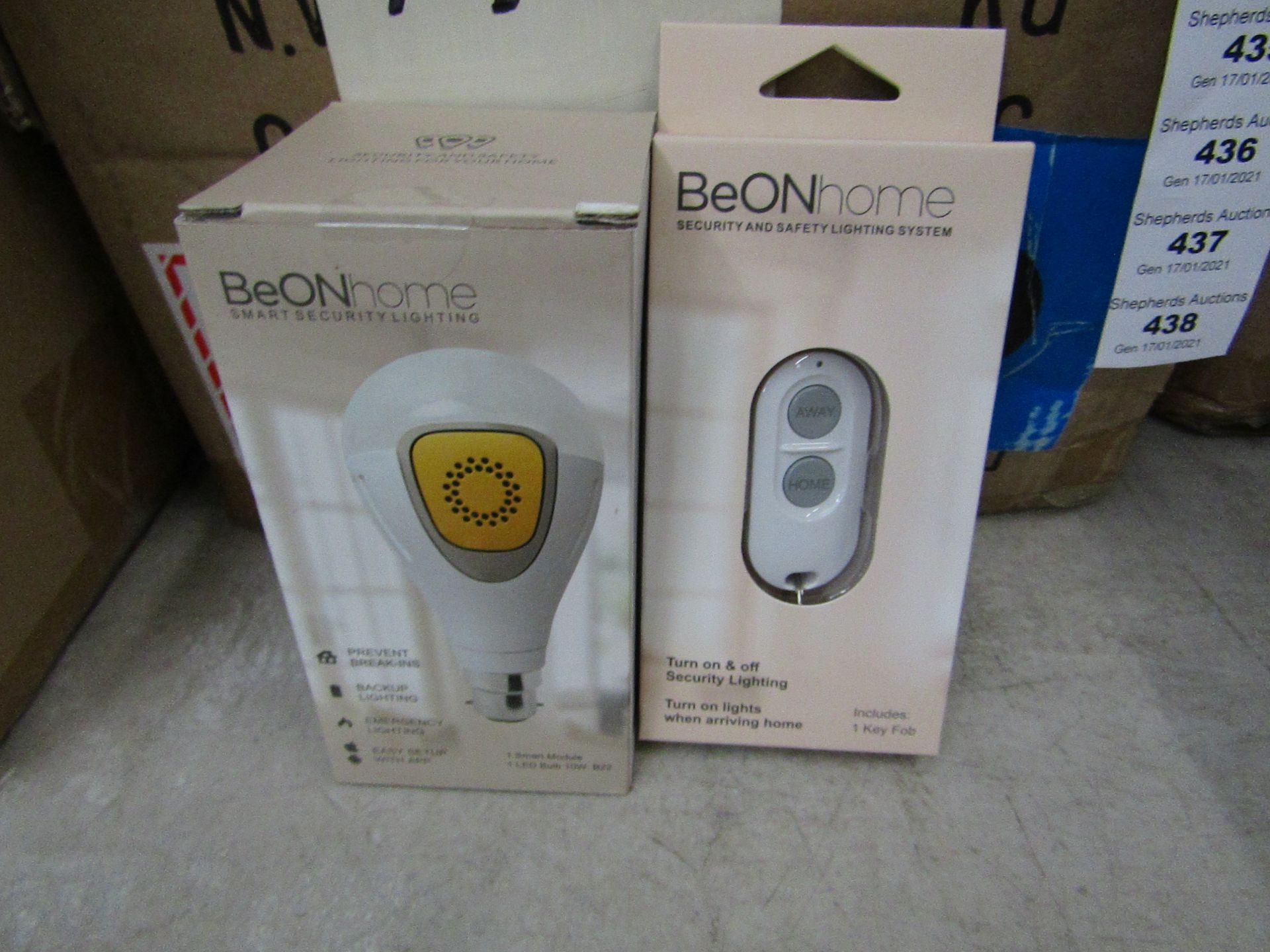 Be on Home Smart security light bulb with remote control fob - New & Boxed.