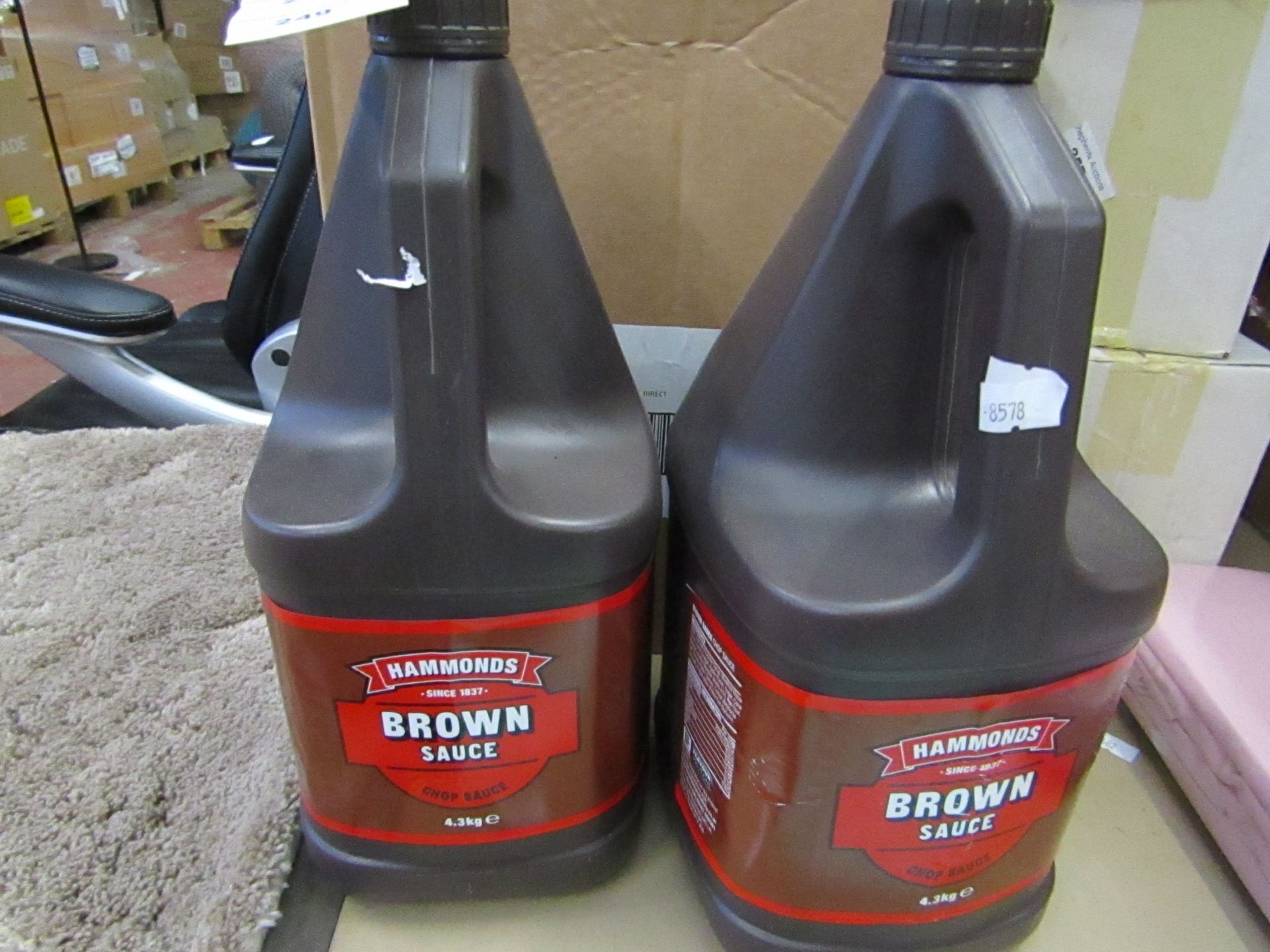 2x Hammonds - Brown Sauce 4.3 KG - BB 22/10/20.