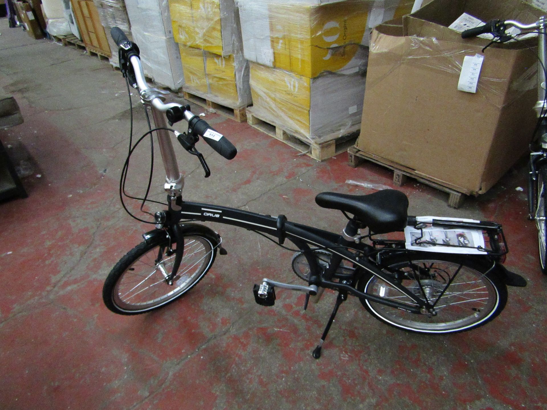 Orus 001 foldable bike with carry bag, unused but may have very minor marks, RRP Circa £300