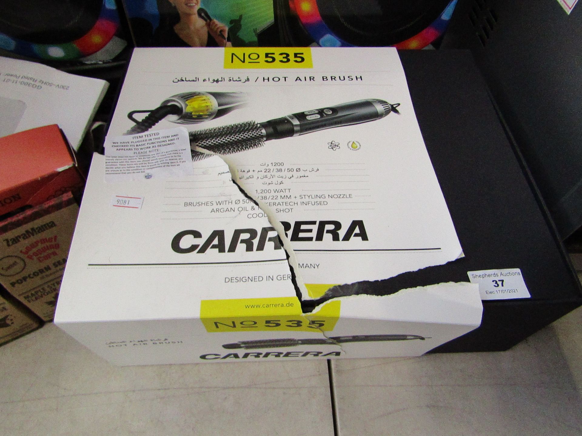 Carrera hot air brush, tested working and boxed. RRP £99.99