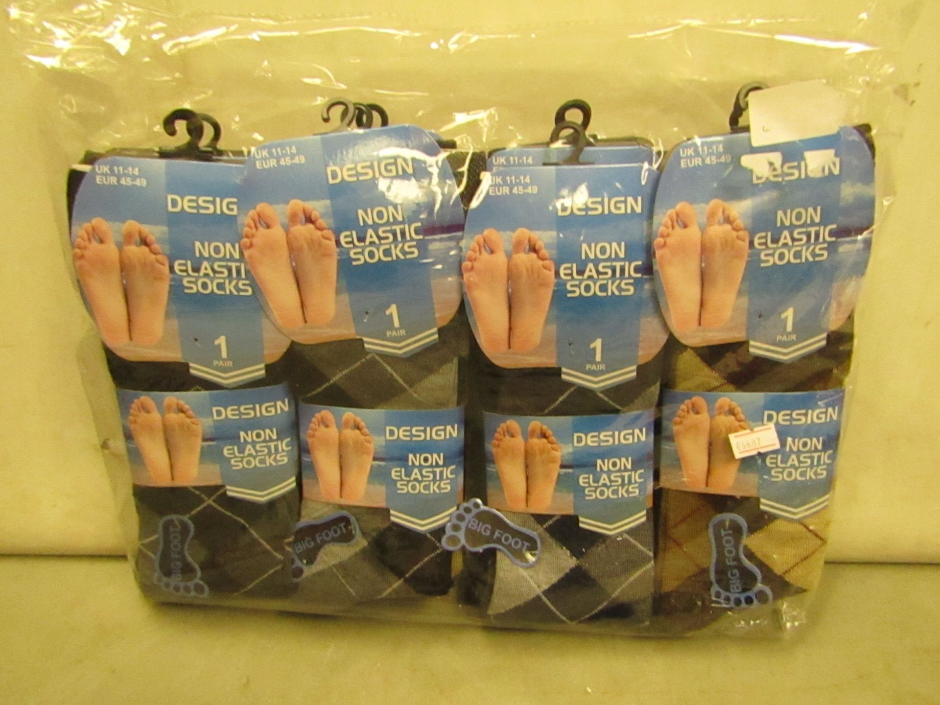 12 X Pairs of Mens Design Socks Size 11-14 New & Packaged
