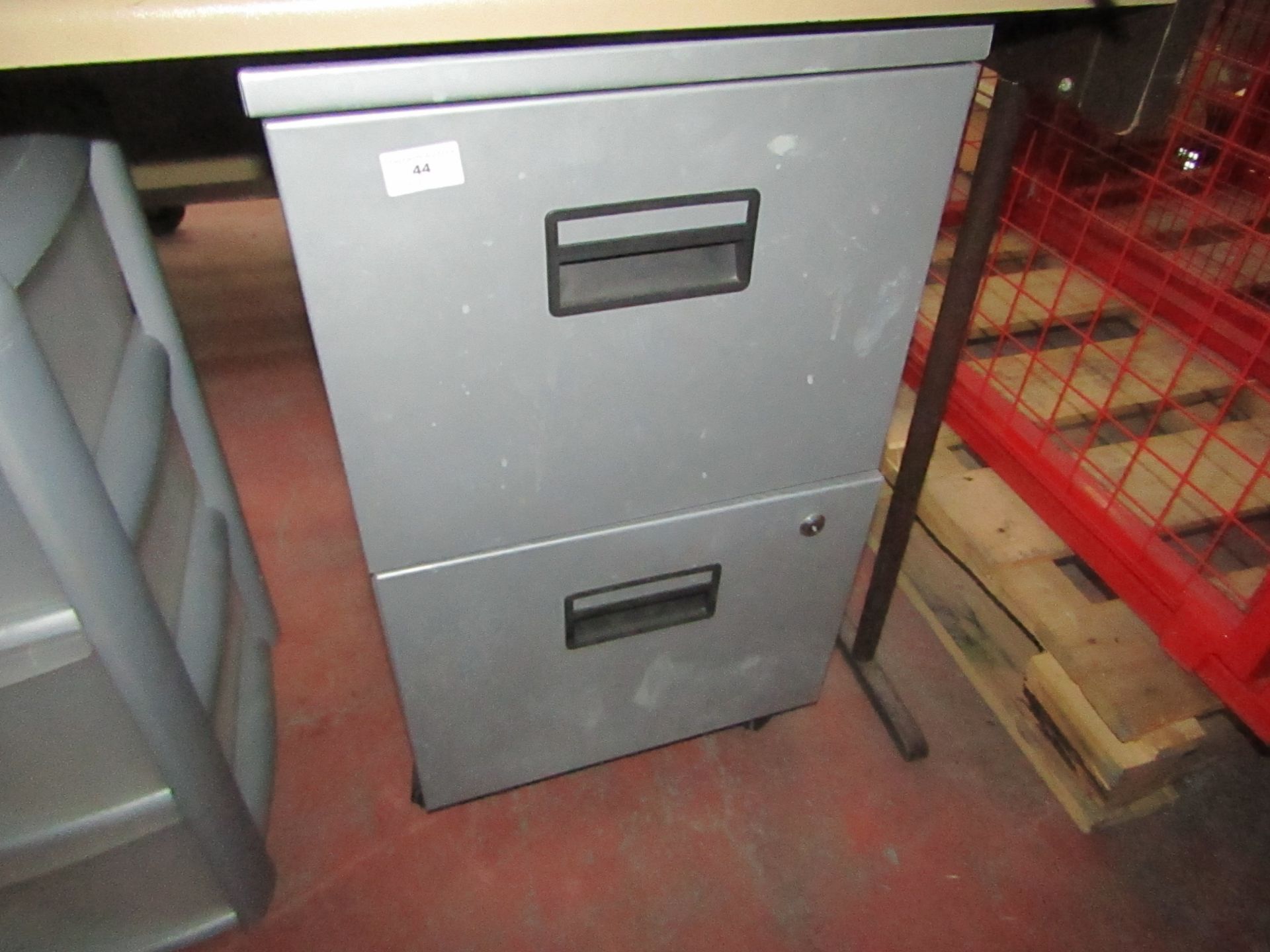 2 Drawer metal filing cabinet, unchecked