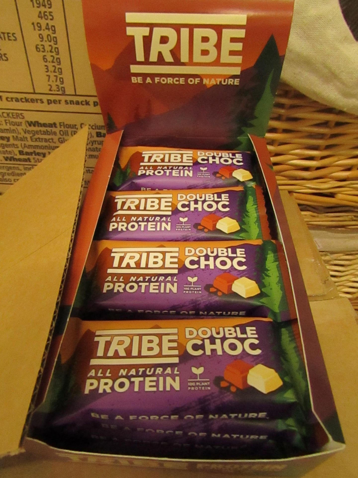 Tribe - All Natural Protein Double Chocolate Snack Bars (16 x 50g) BBD Dec 2020 - All Boxed.