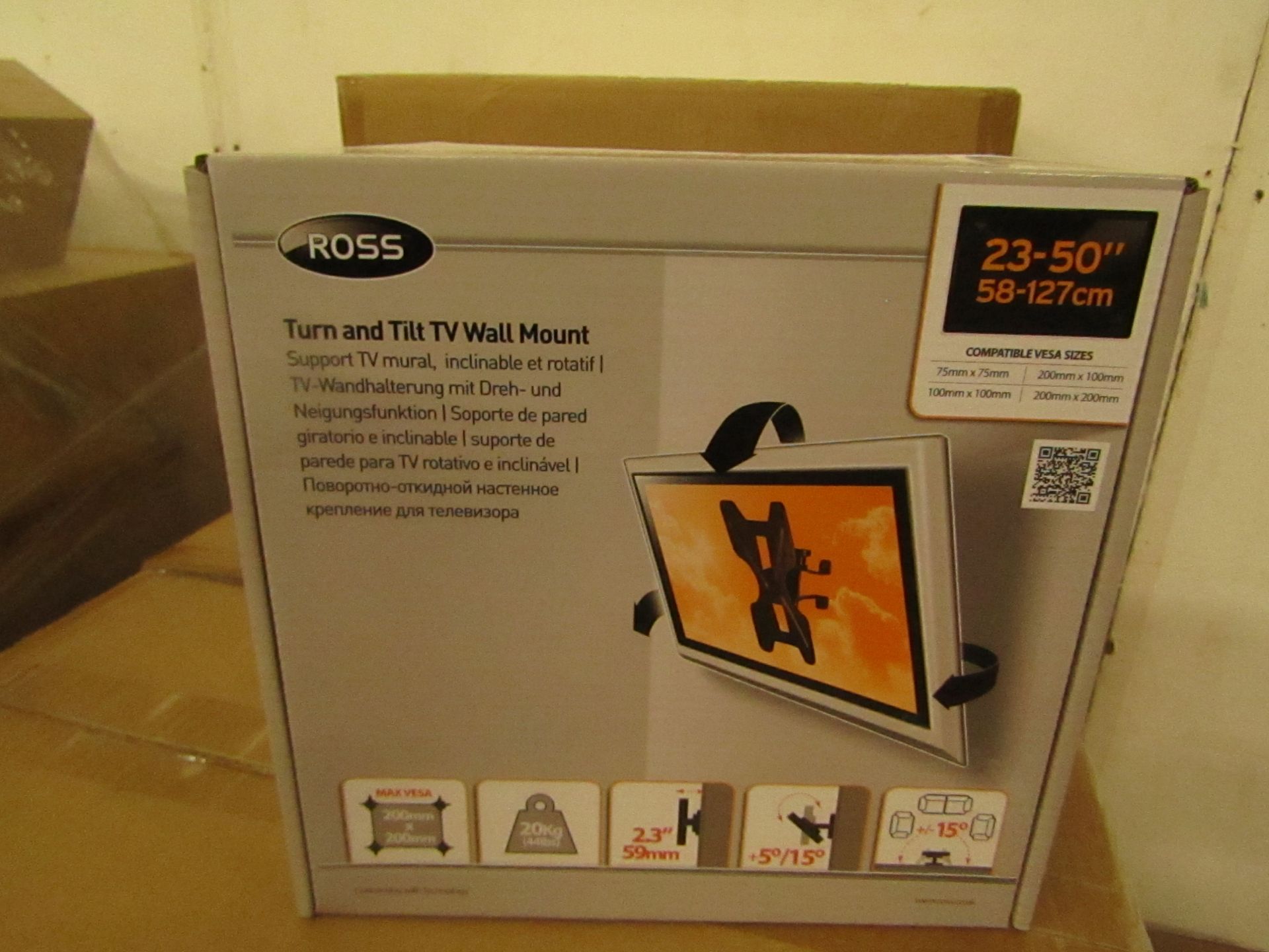 ROSS - Turn & Tilt TV Wall Mount - 23"/50" - 58-127cm - New & Boxed.