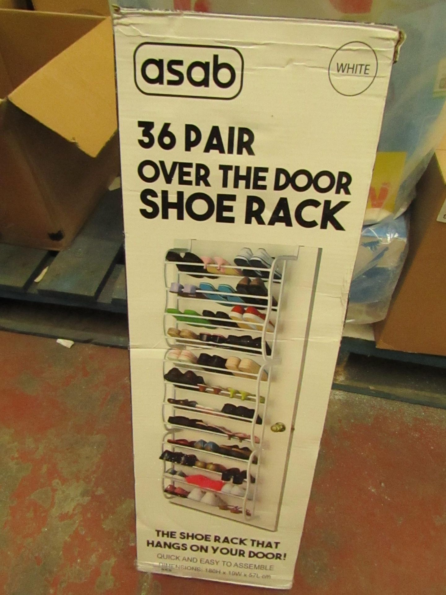 Asab - 36 Pair Over The Door Shoe Rack - Unchecked & Boxed.