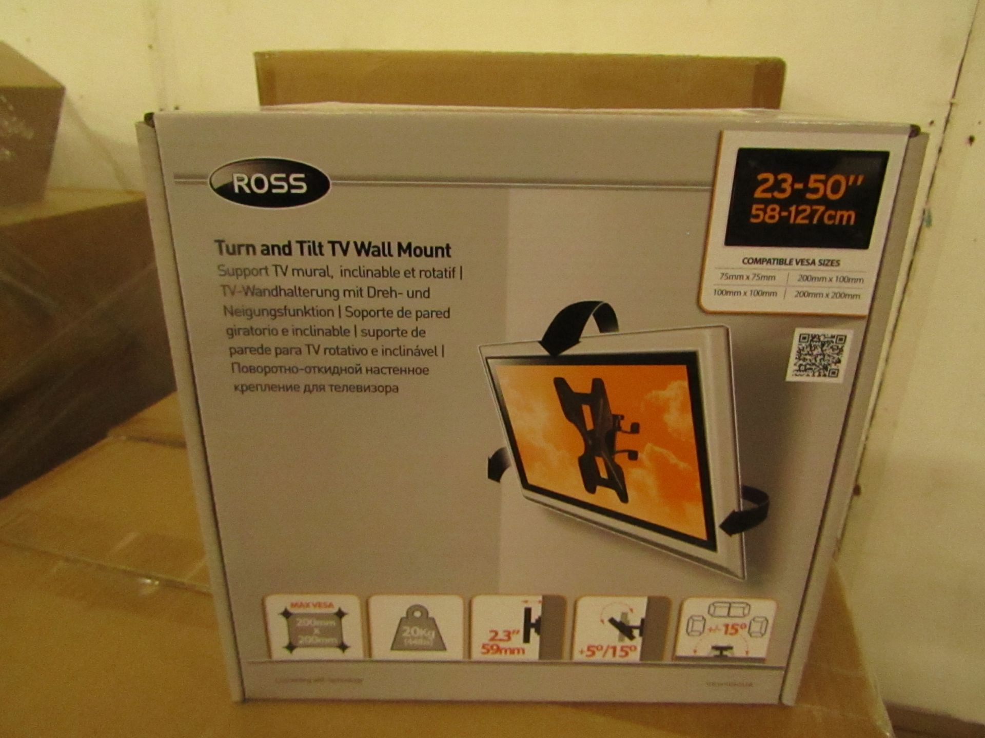 ROSS - Turn & Tilt TV Wall Mount - 23"/50" - 58-127cm - New & Boxed.