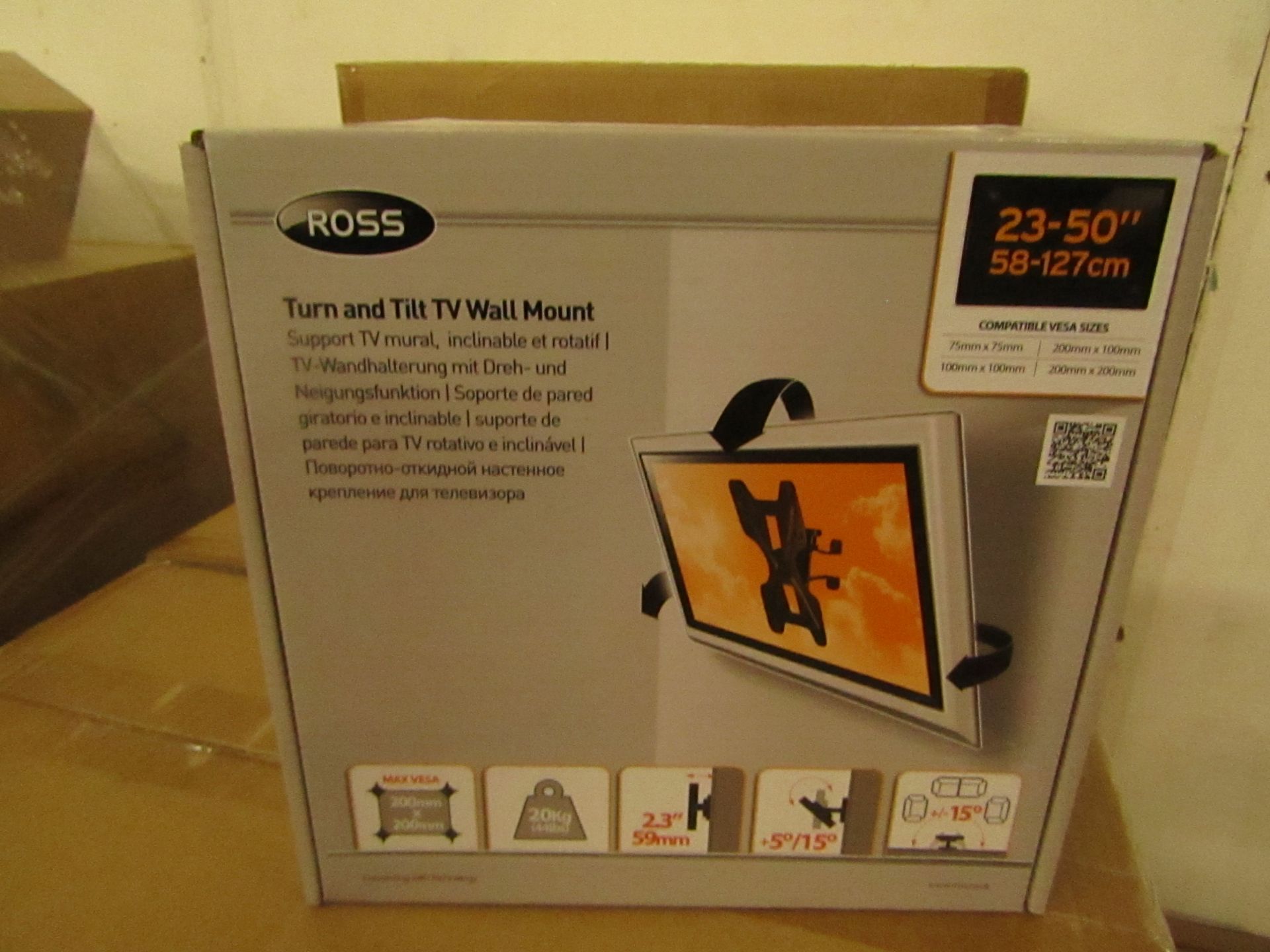 ROSS - Turn & Tilt TV Wall Mount - 23"/50" - 58-127cm - New & Boxed.