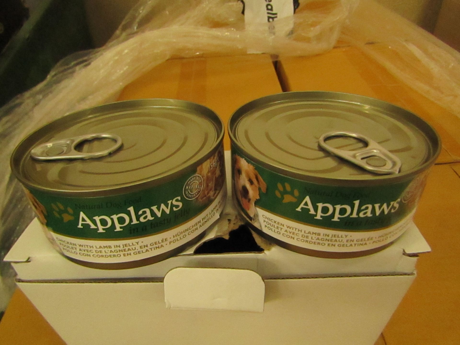 72x Applaws - Dog Tin Chicken, Lamb & Jelly - BB 24/08/20 - Unused & Boxed.