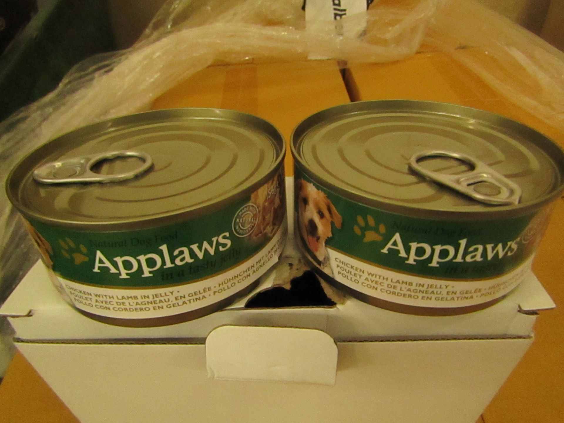 72x Applaws - Dog Tin Chicken, Lamb & Jelly - BB 24/08/20 - Unused & Boxed.