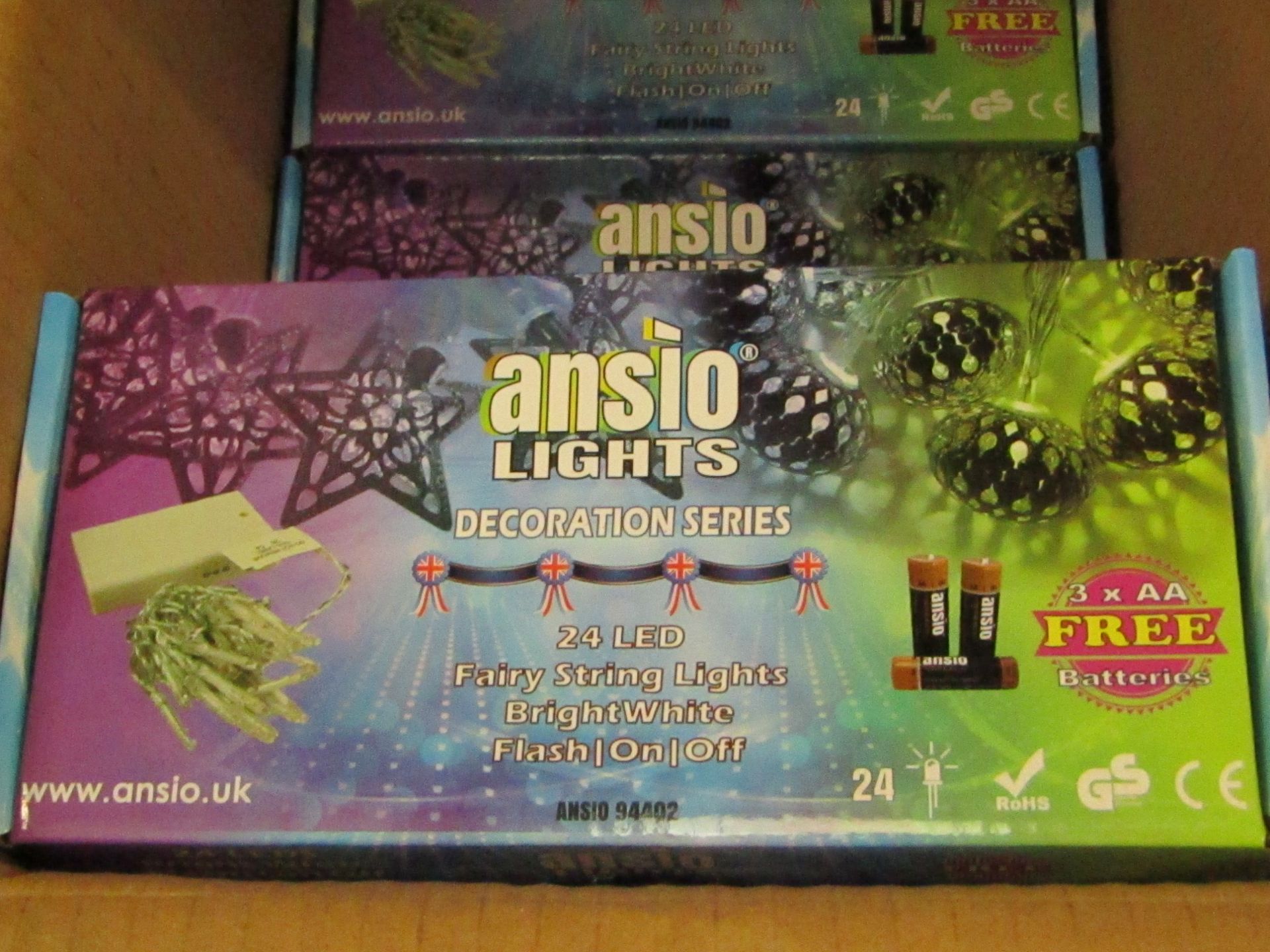 5x Ansio Lights - 24 LED Fairy String Lights (Battery Operated) - Unused & Boxed.