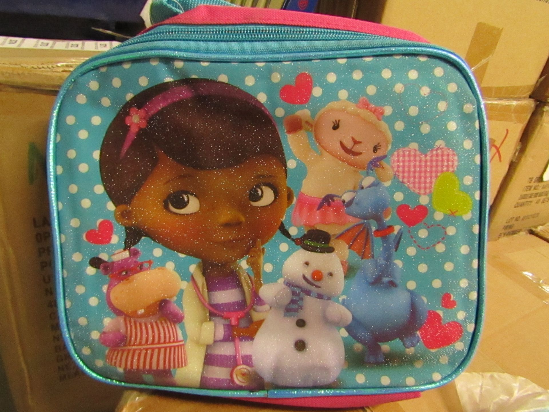 5 x Disney Junior - Doc Mcstuffins Fabric Lunch Box RRP £5.49 each- New & Packaged.