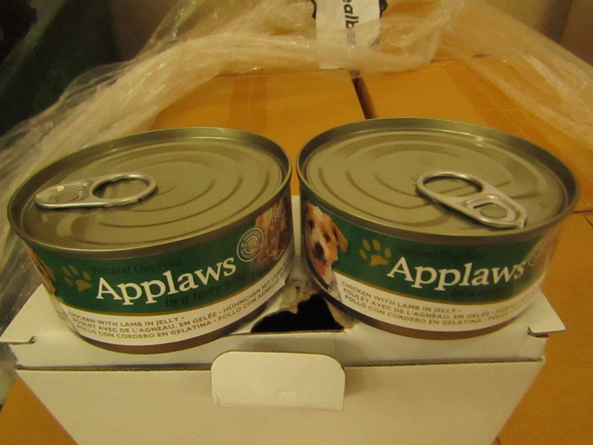 72x Applaws - Dog Tin Chicken, Lamb & Jelly - BB 24/08/20 - Unused & Boxed.