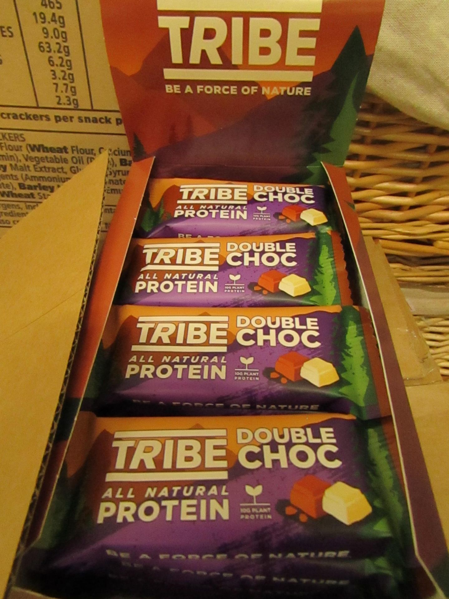 Tribe - All Natural Protein Double Chocolate Snack Bars (16 x 50g) BBD Dec 2020 - All Boxed.