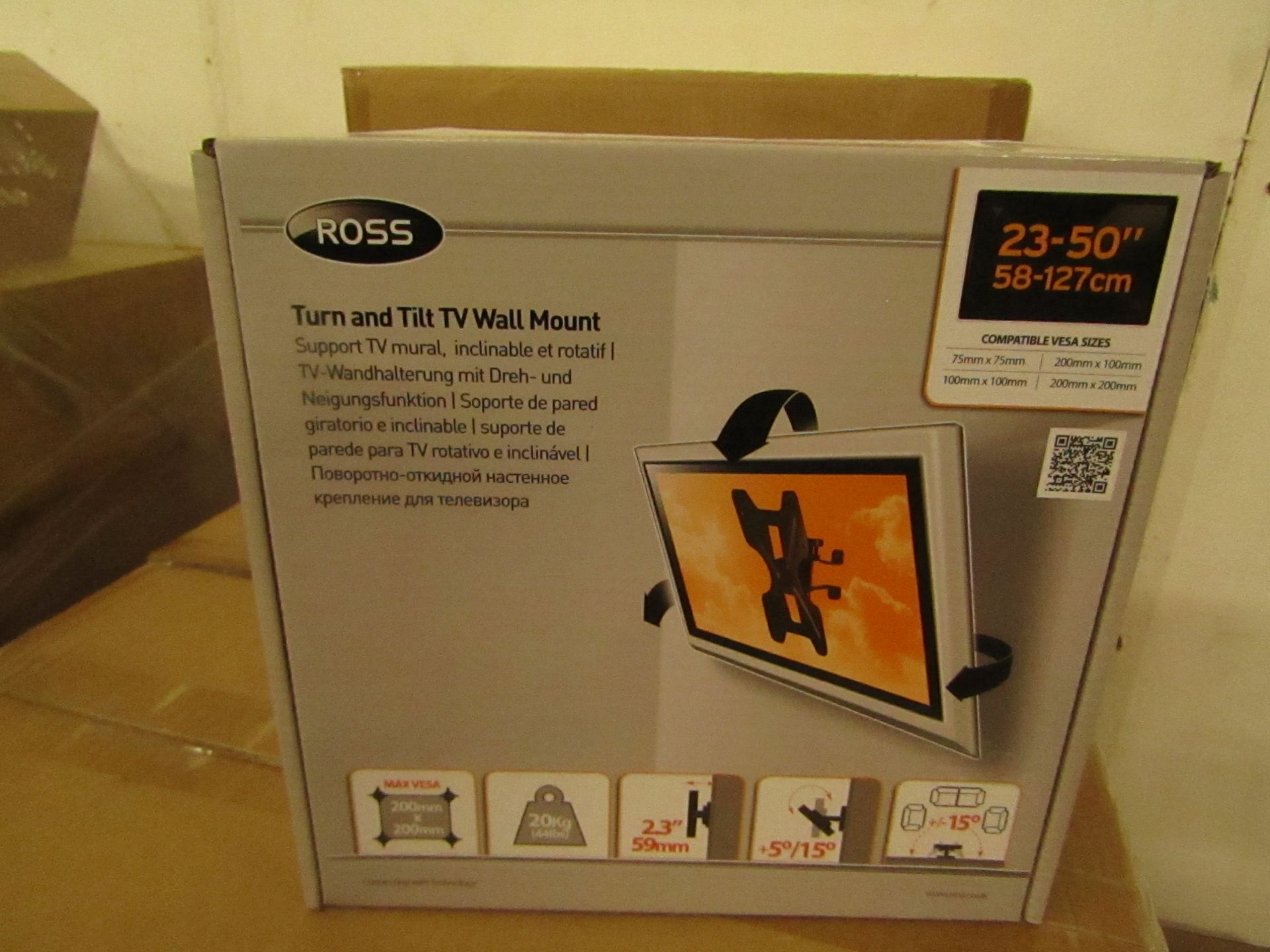 ROSS - Turn & Tilt TV Wall Mount - 23"/50" - 58-127cm - New & Boxed.