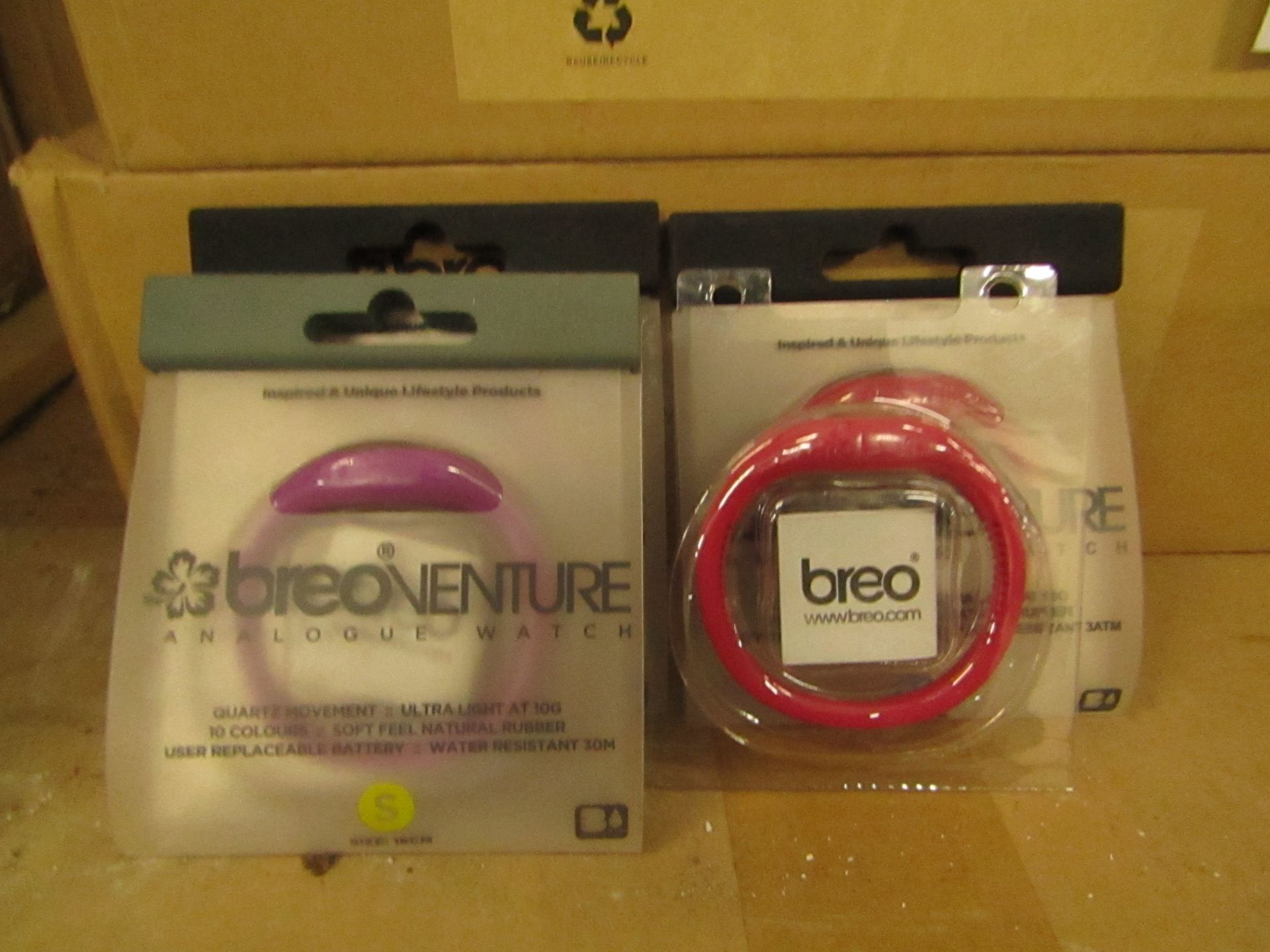 50 x Breo - Venture Red Quartz Movement Analogue Watches - unused & packaged