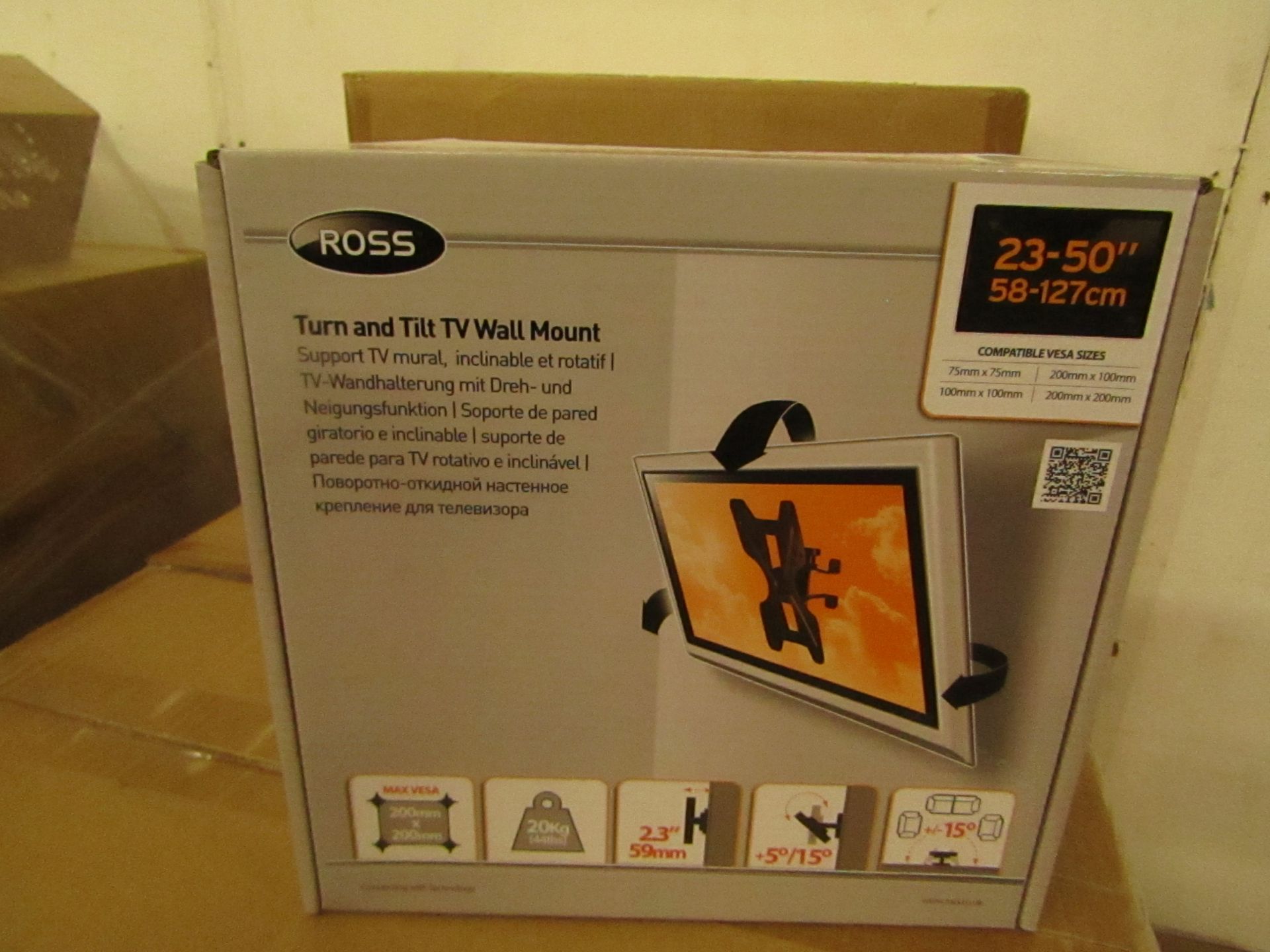 ROSS - Turn & Tilt TV Wall Mount - 23"/50" - 58-127cm - New & Boxed.