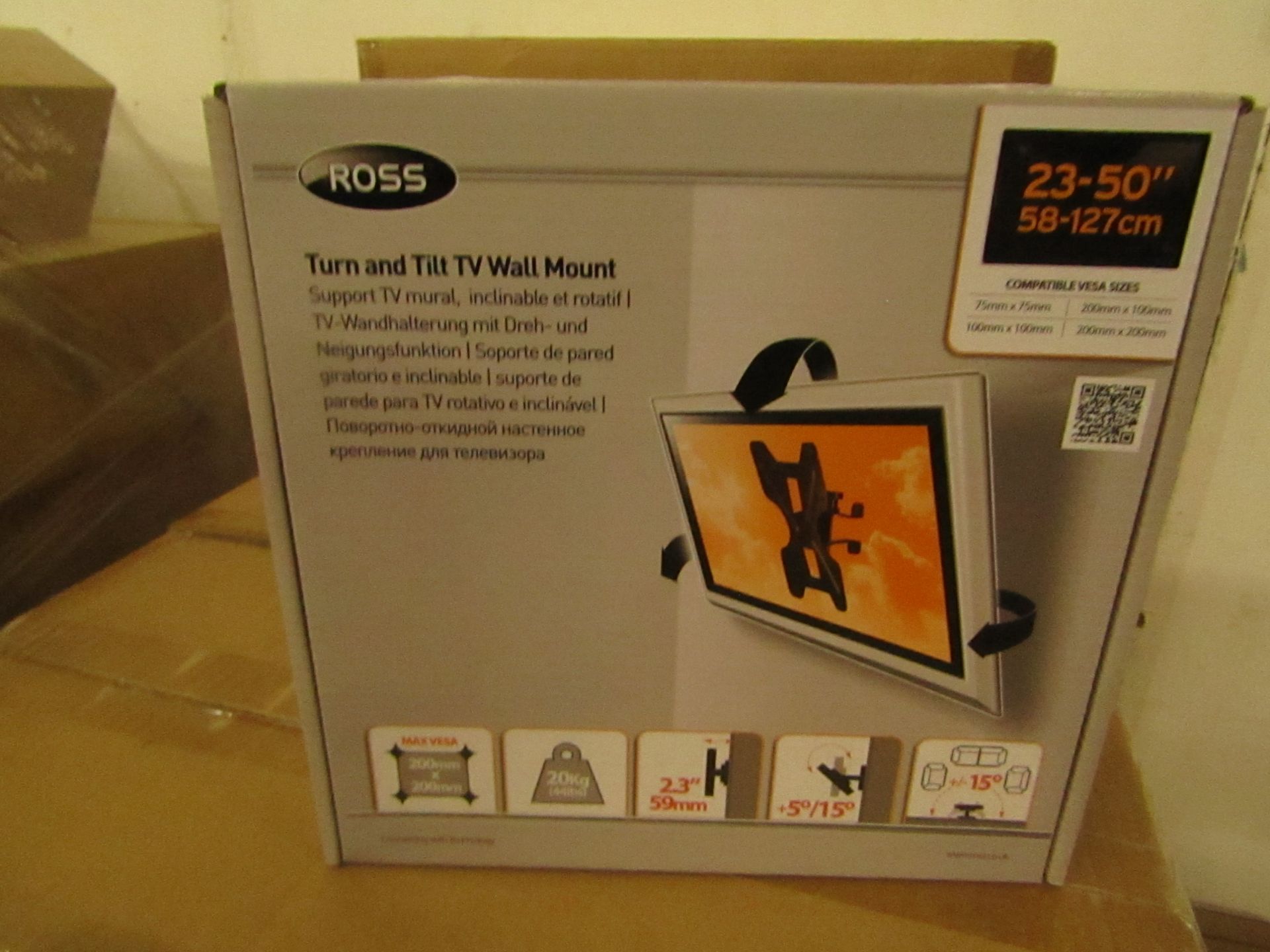 ROSS - Turn & Tilt TV Wall Mount - 23"/50" - 58-127cm - New & Boxed.