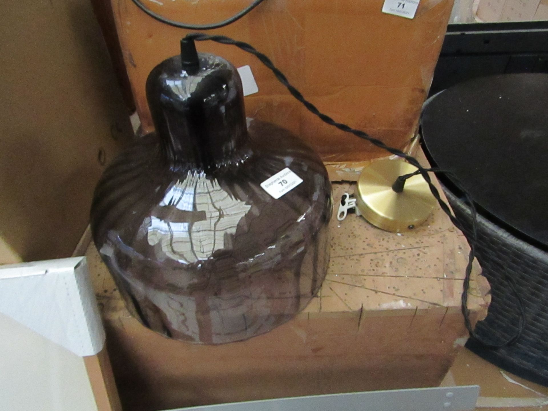 | 1x | SWOON TREVISO GLASS CEILING PENDANT LAMP | LOOKS UNUSED (NO GUARANTEE) | RRP £119.99 |