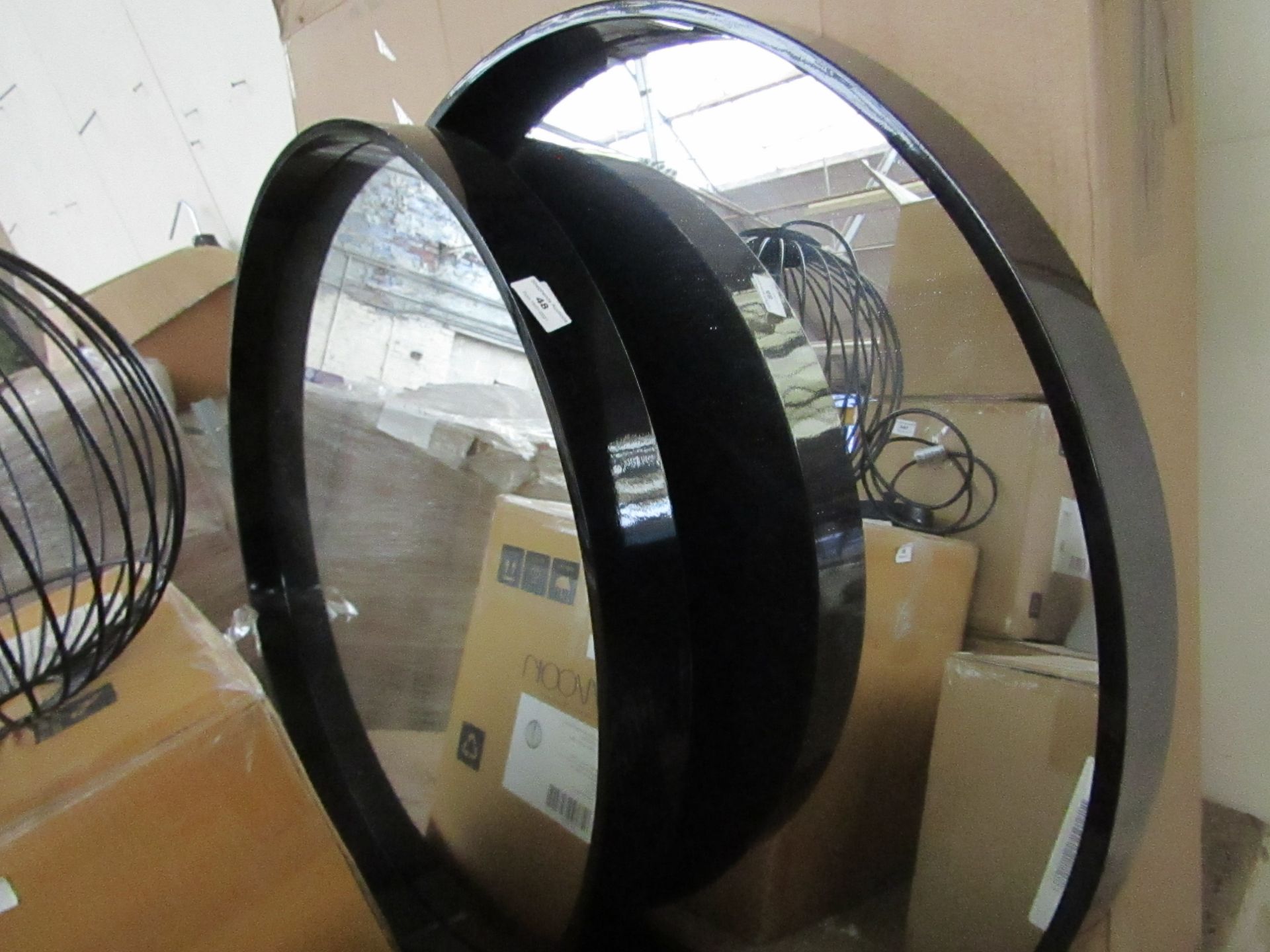 | 2X | MADE.COM BEX LARGE ROUND MIRROR 76CM | HAS MARKS AND SCRATCHES ON BOTH MIRRORS | RRP CIRCA £