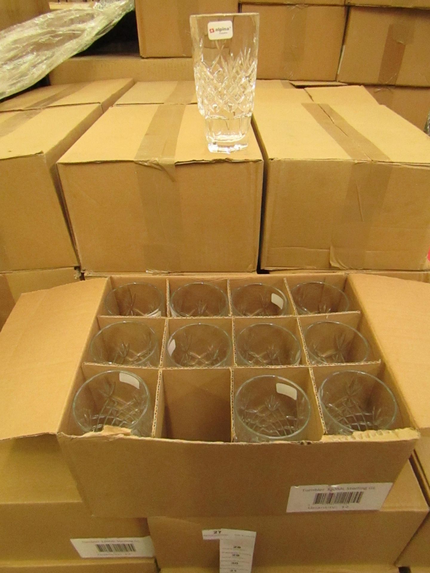 12x Apina Crystaline 320ML Glass Tumblers, New & Boxed