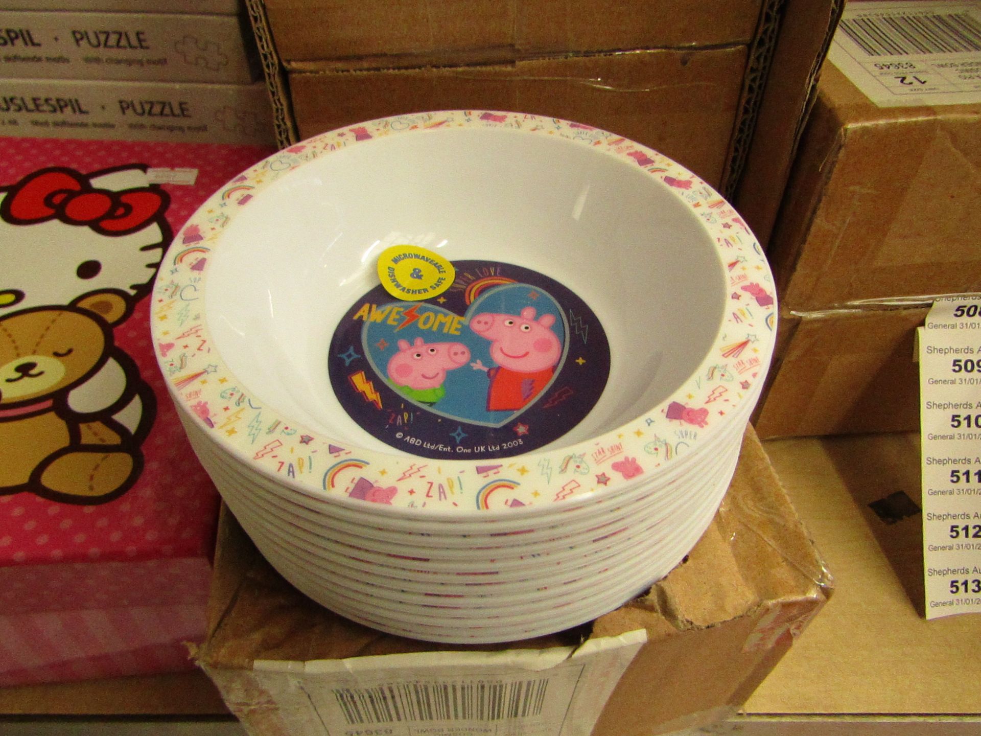 12 x Peppa Pig Plastic Cosmic Wonder Bowls new & boxed