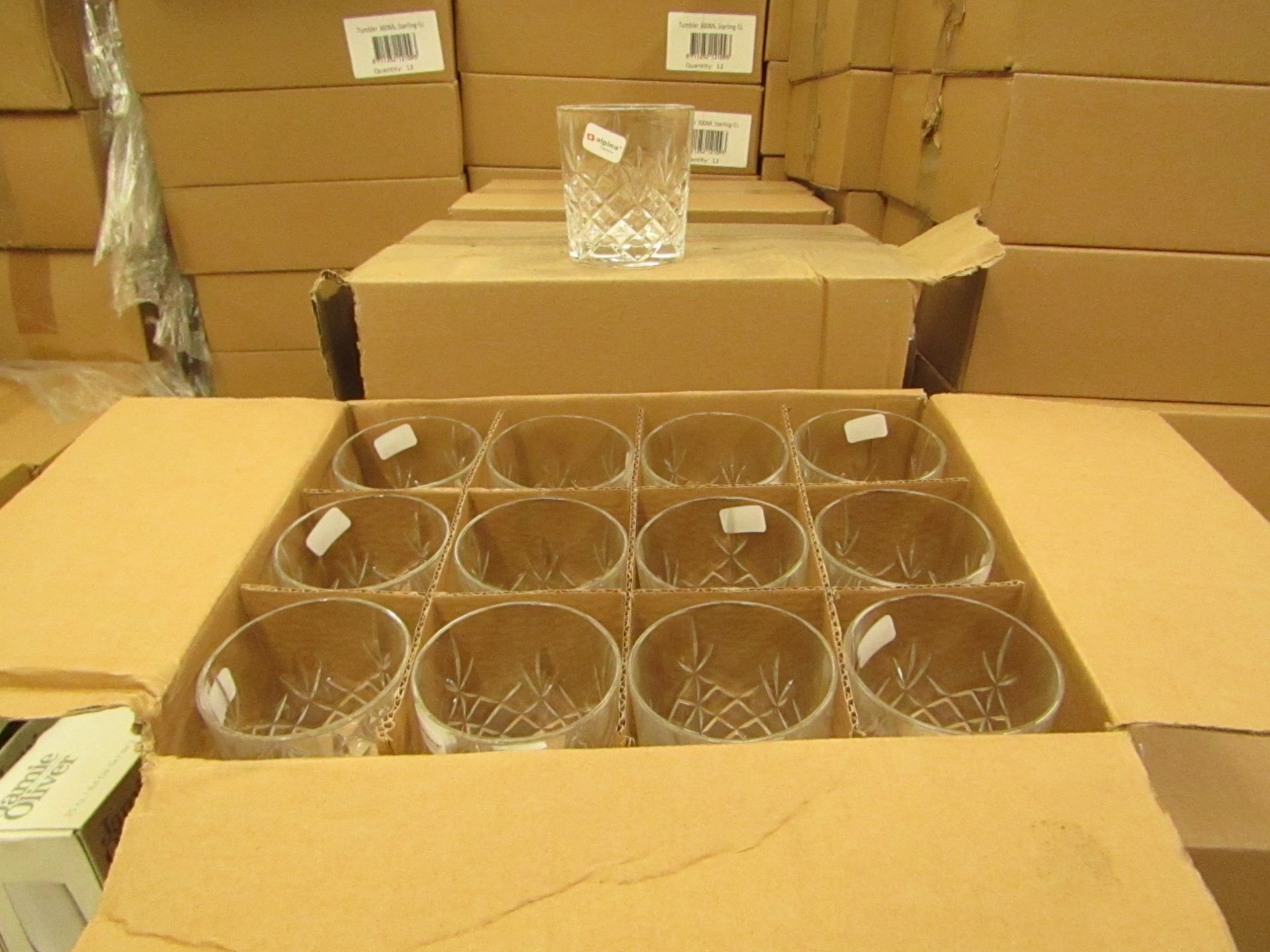 12x Apina Crystaline 300ML Glass Tumblers, New & Boxed