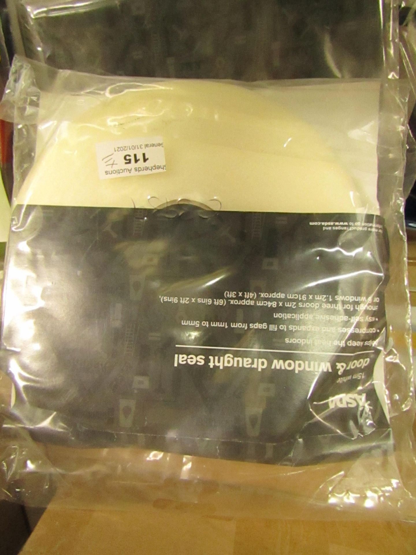 11 x Various White & Brown packs of Asda Window & Door Draught Foam Seals new & packaged