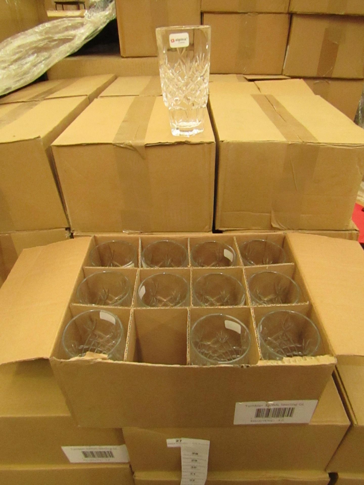 12x Apina Crystaline 320ML Glass Tumblers, New & Boxed