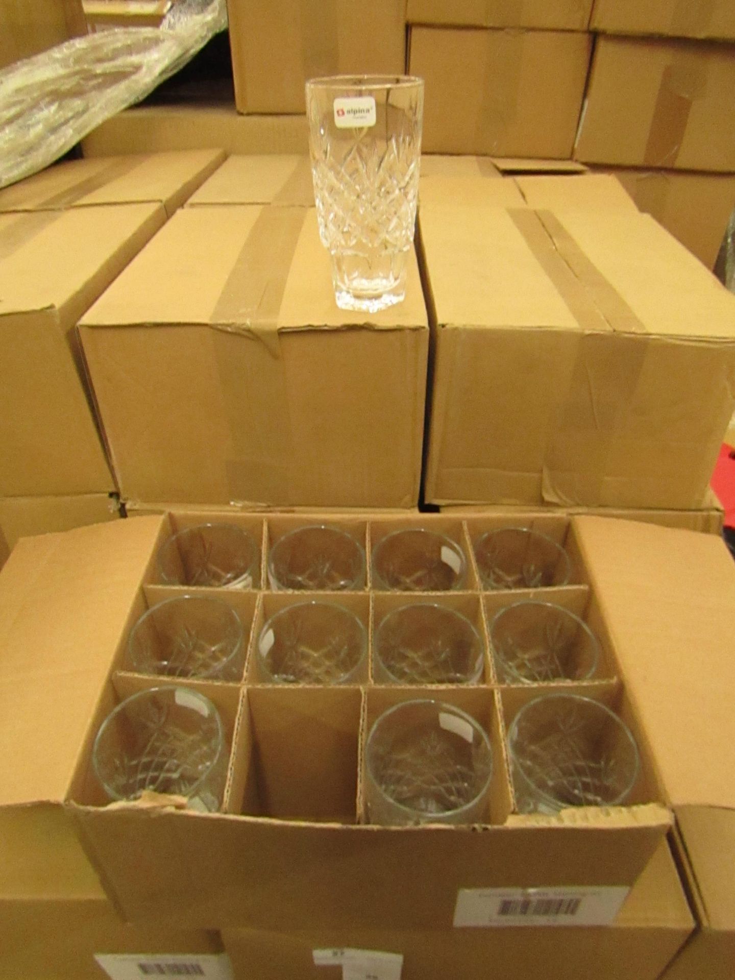 12x Apina Crystaline 320ML Glass Tumblers, New & Boxed