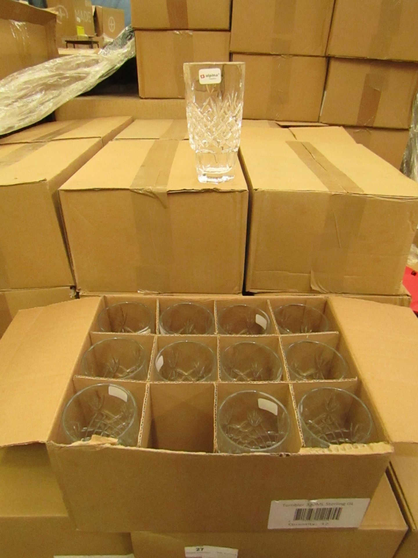 12x Apina Crystaline 320ML Glass Tumblers, New & Boxed