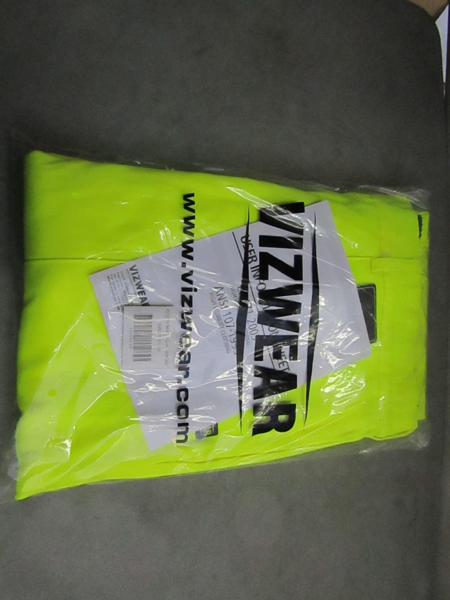 2x Vizwear - Hi-Vis Yellow Polycotton Trousers - Size 3XL - Unused & Packaged.