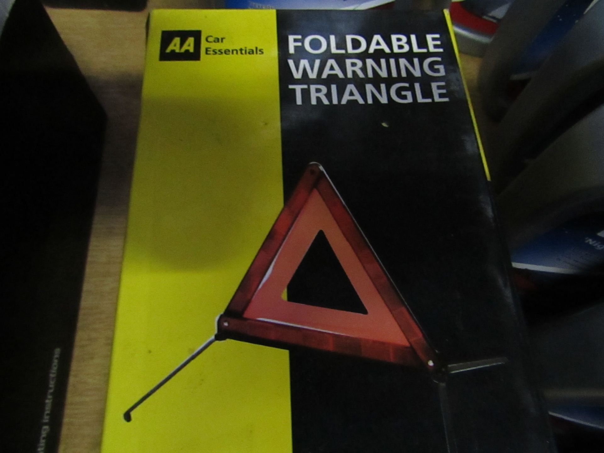 2x AA - Foldable Warning Triangle - Unchecked & Boxed.