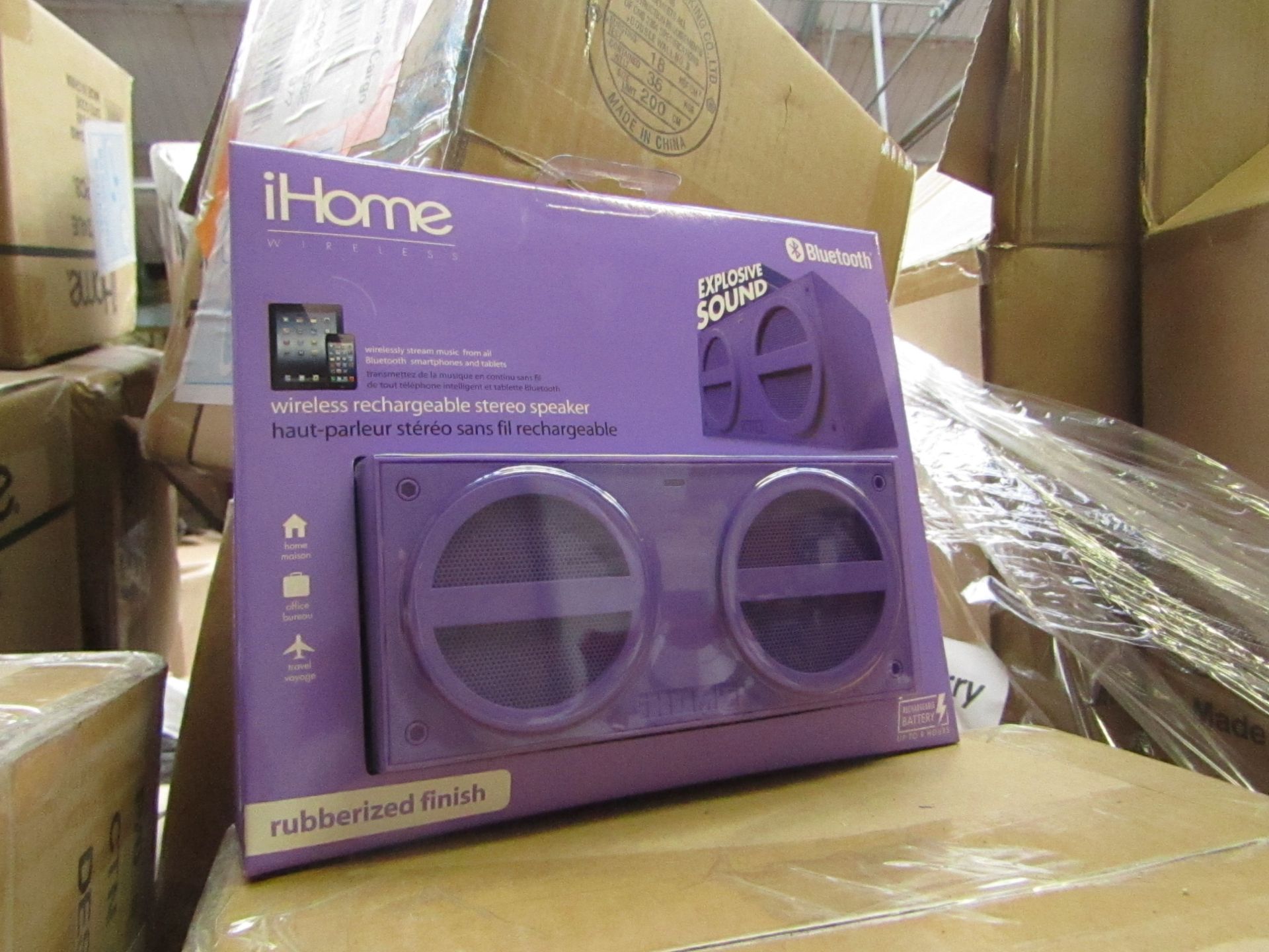 iHome, Wireless Rechargeable Stereo Speaker, New and Boxed