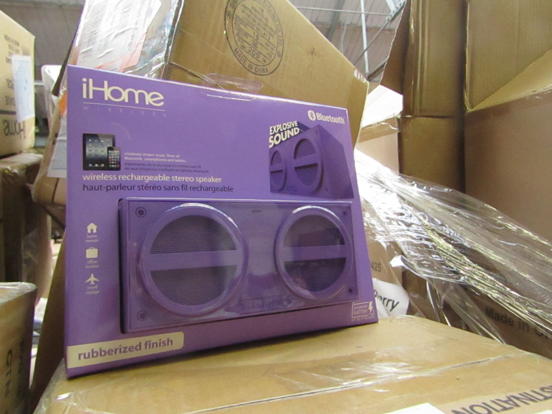 iHome, Wireless Rechargeable Stereo Speaker, New and Boxed