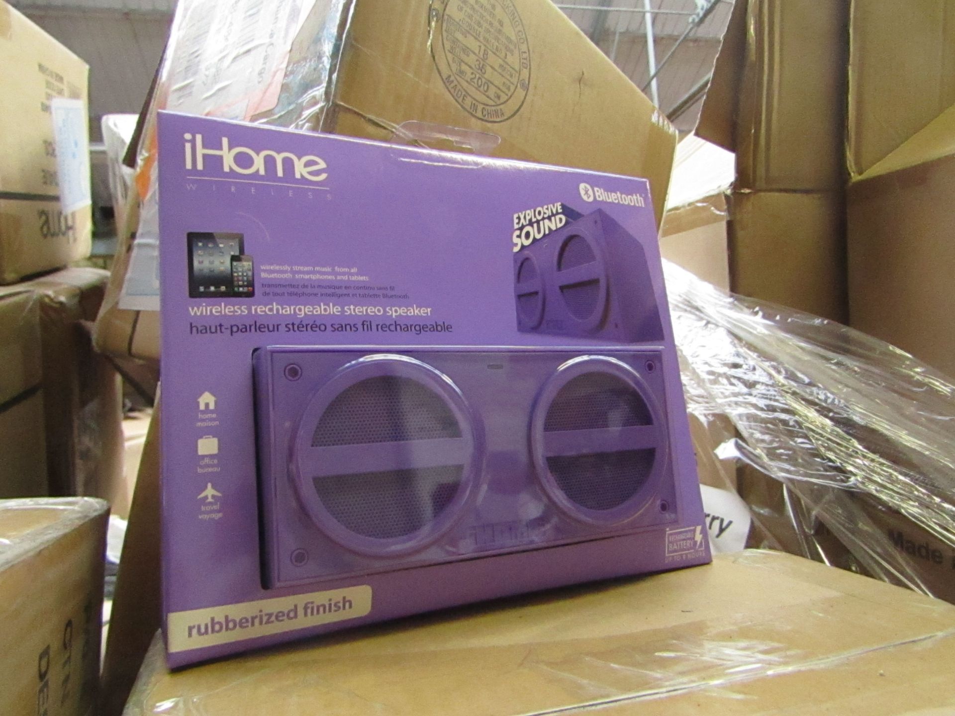 iHome, Wireless Rechargeable Stereo Speaker, New and Boxed