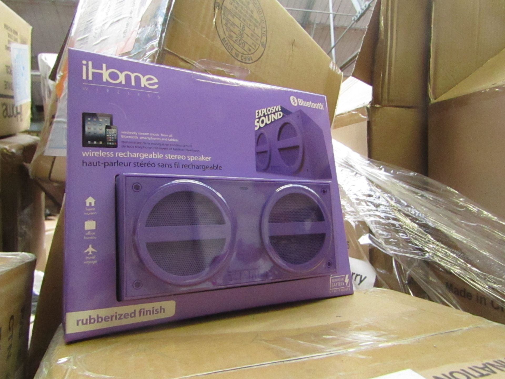 4x iHome, Wireless Rechargeable Stereo Speaker, New and Boxed