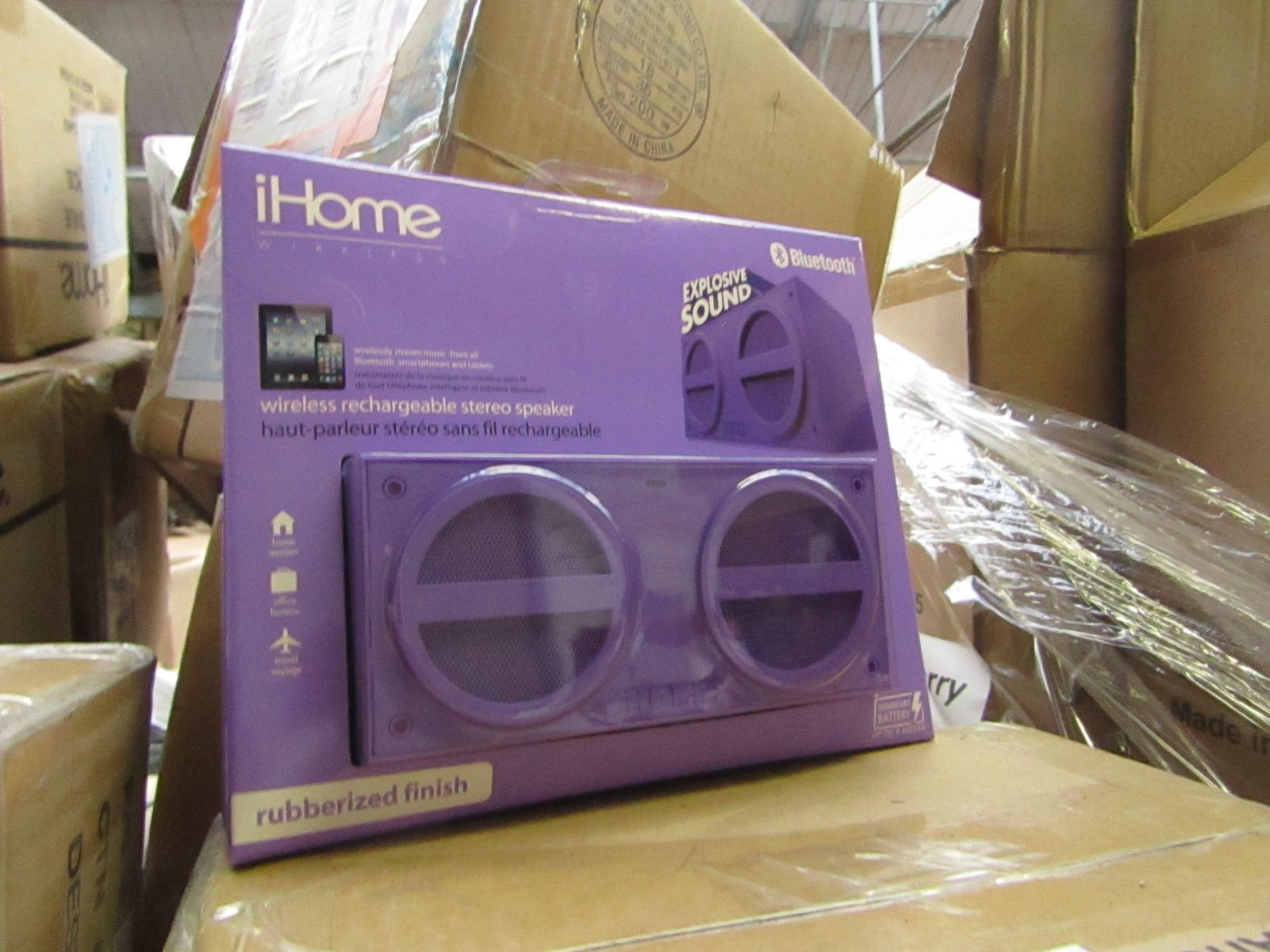 iHome, Wireless Rechargeable Stereo Speaker, New and Boxed