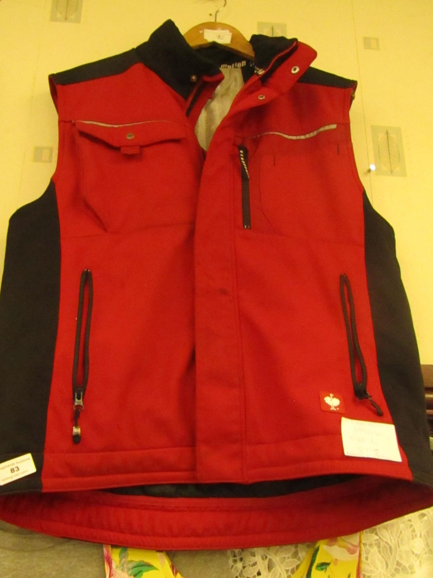 Engelbert Strauss Red/Black Work Bodywarmer Size L Needs Cleaning