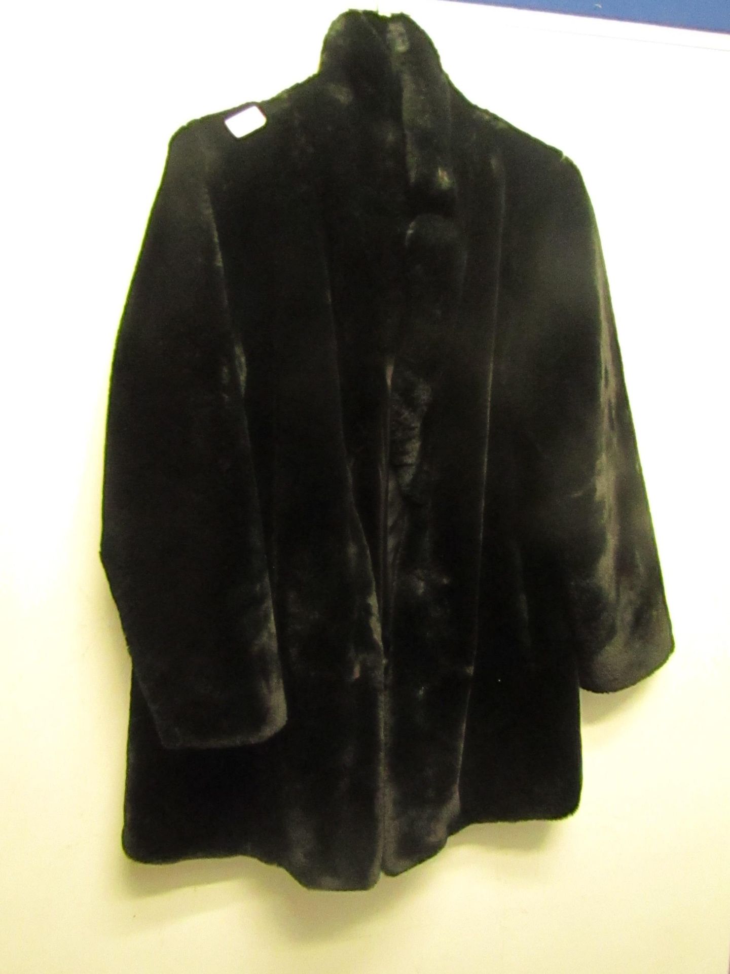 Andrew Marc Faux Fur Coat Size L Black Appears in Good Condition