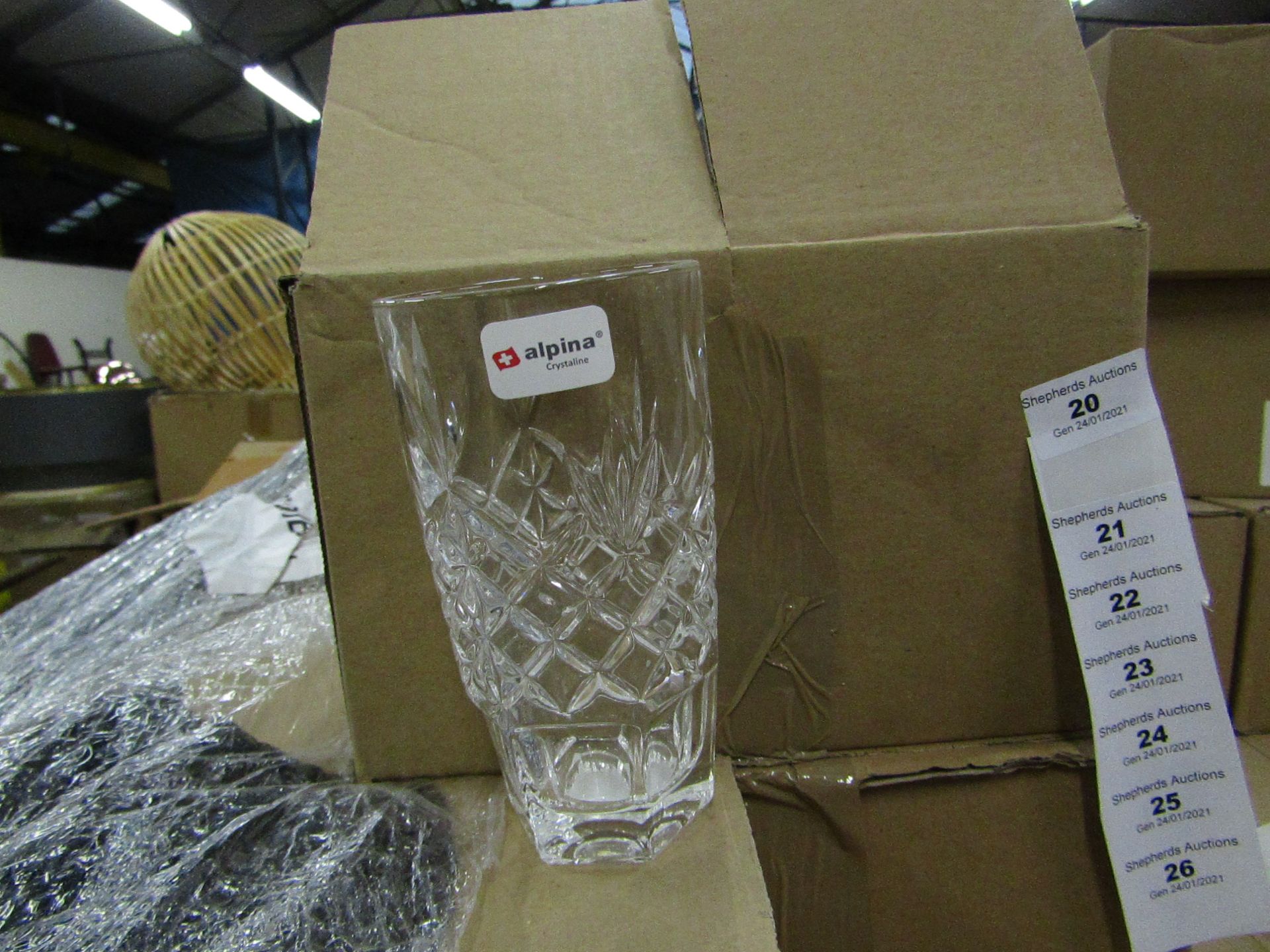 12 x 320ml Tumblers. New & boxed. See Image For Design.