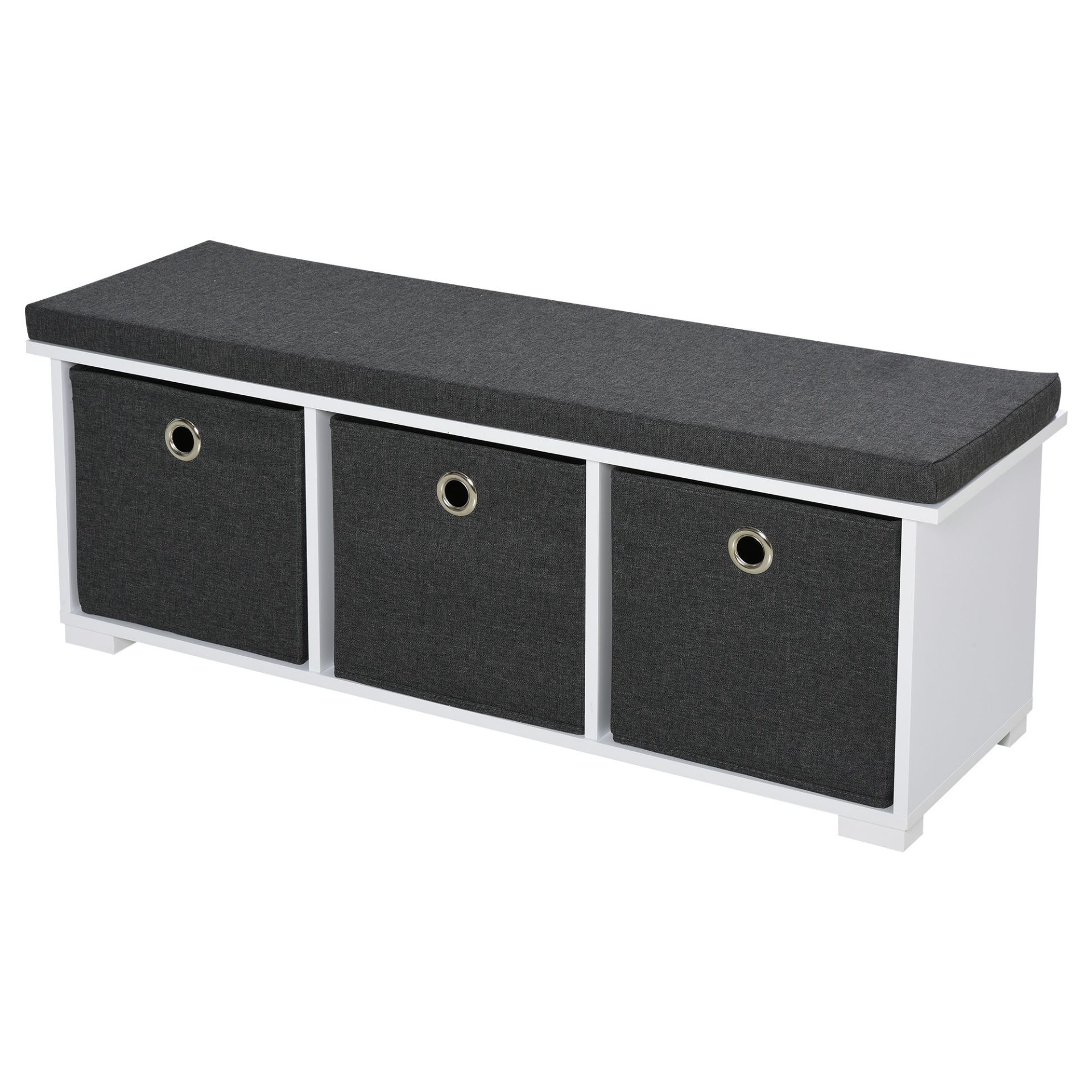 | 1x | HOMCOM MDF 3-DRAWER SHOE STORAGE BENCH WHITE & GREY | UNCHECKED & BOXED | SKU 837-088V70 |