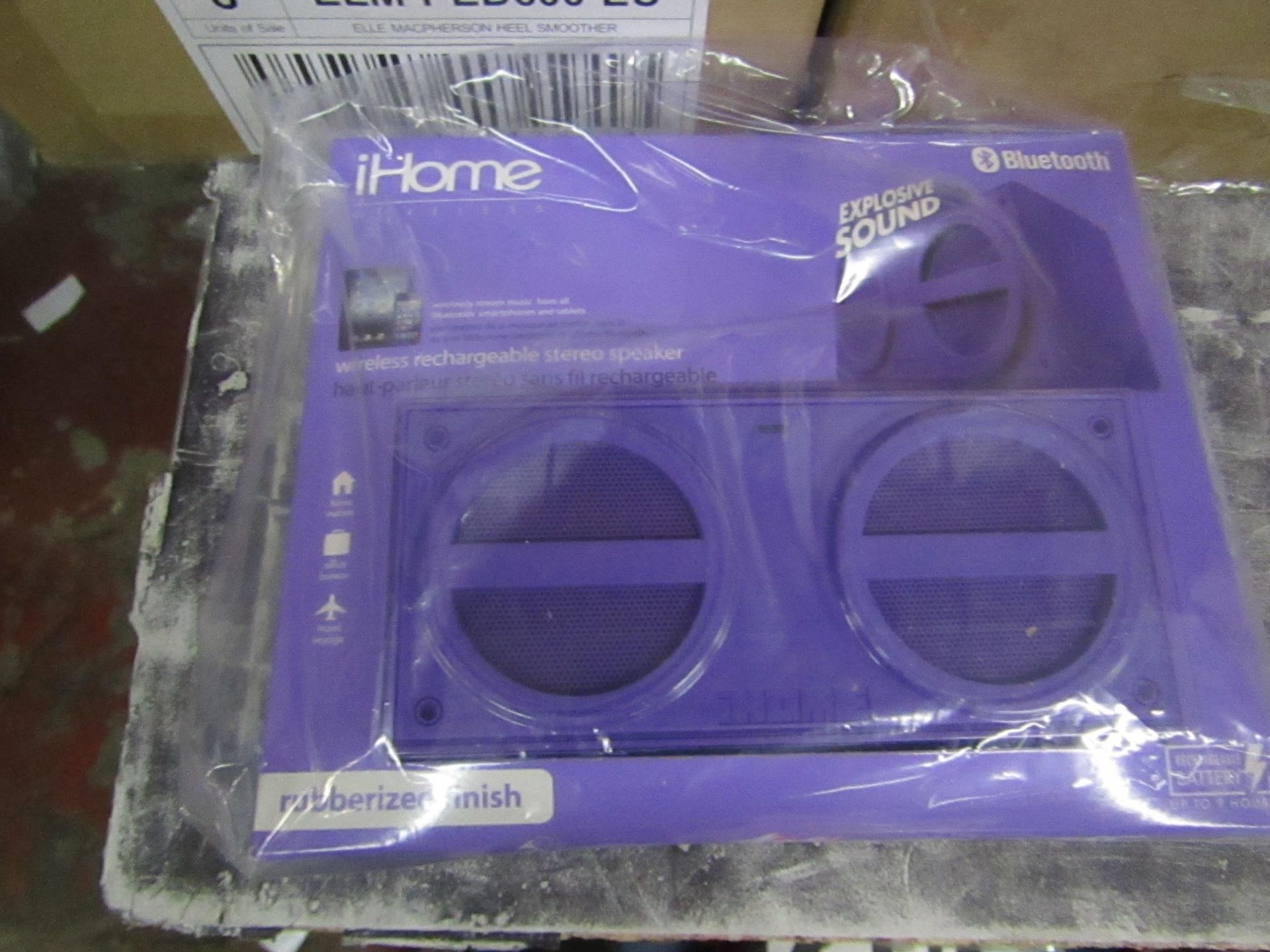 iHome - wireless rechargable bluetooth speaker - New & Packaged.