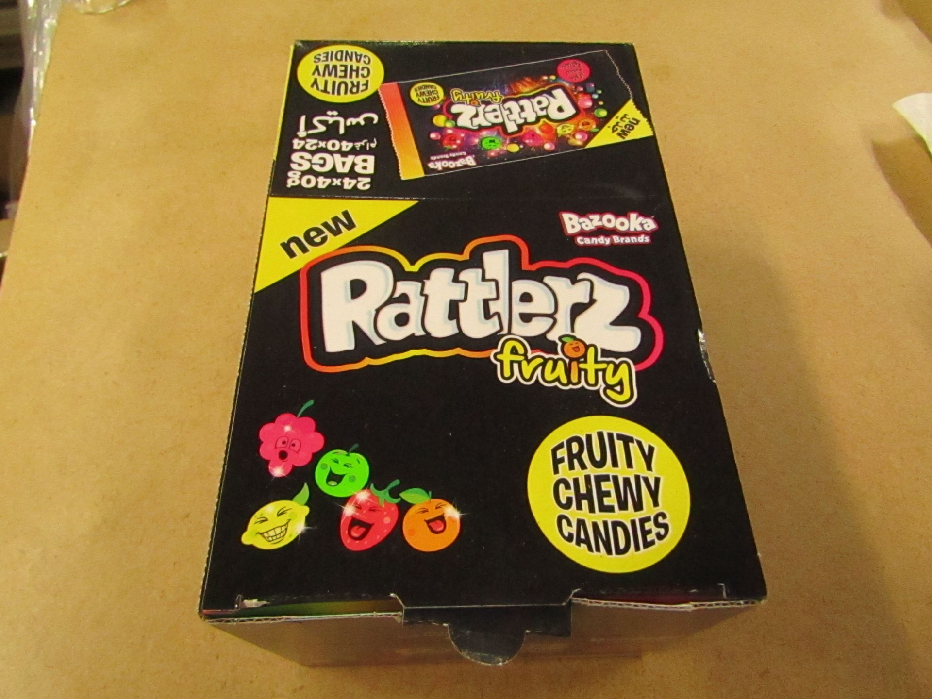 24x 40g Rattlerz bags, boxed. BB 12-01-2021