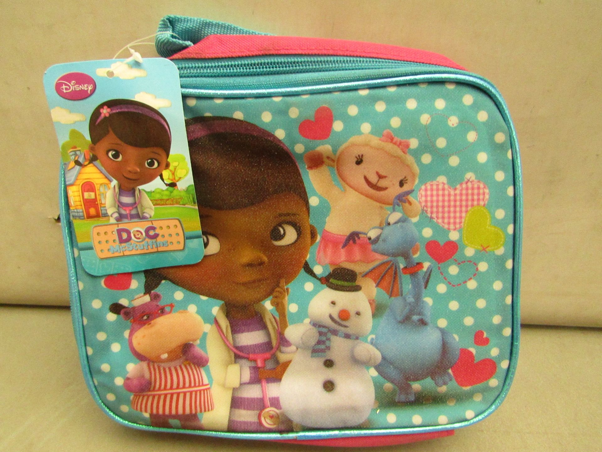 5 x Disney Junior - Doc Mcstuffins Fabric Lunch Box RRP £5.49 each- New & Packaged.