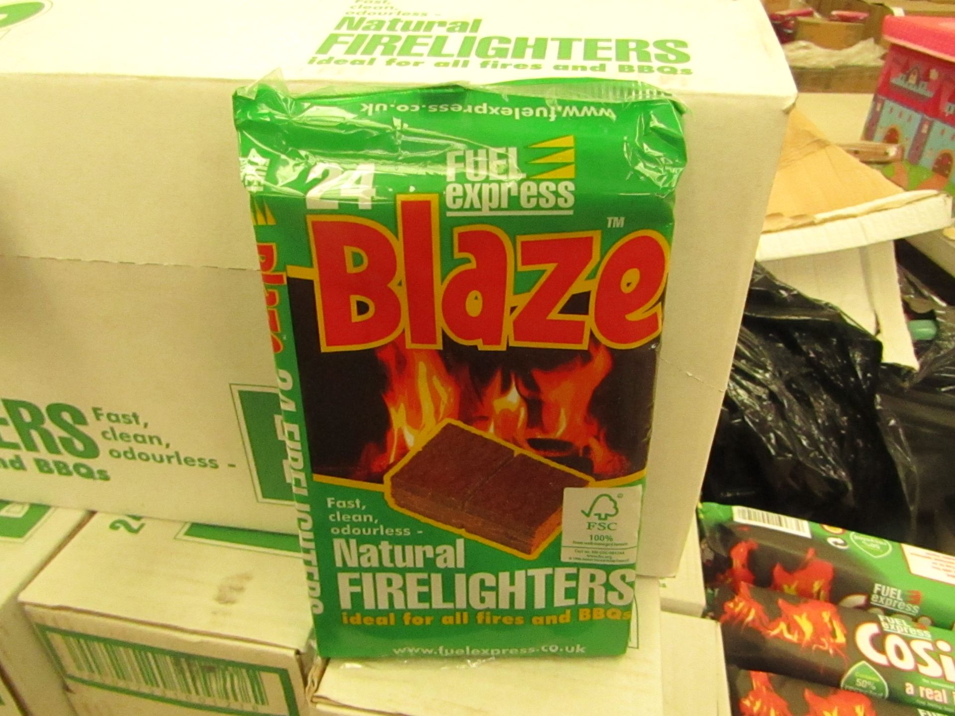 24 x packs Blaze - Fuel Express Natural Fire Lighters (24 Small Cubes Per Pack) - RRP £1.50 per