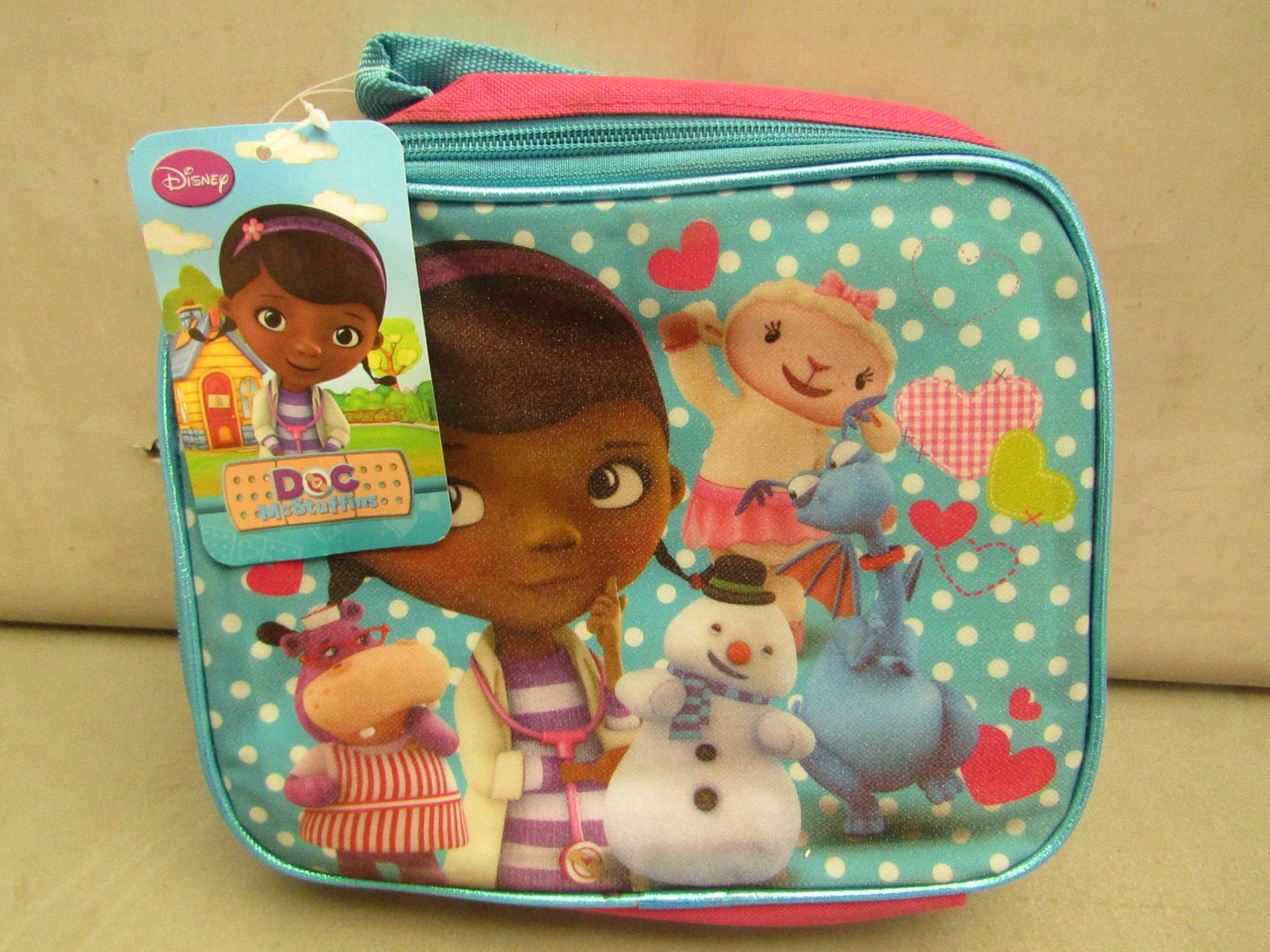 5 x Disney Junior - Doc Mcstuffins Fabric Lunch Box RRP £5.49 each- New & Packaged.